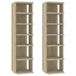 Armoires &agrave; chaussures range chaussures rangement meuble entr&eacute;e couloir salon lot de 2 sonoma 27,5 x