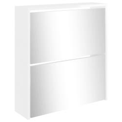 Armoire &agrave; chaussures range chaussures rangement meuble entr&eacute;e couloir salon miroir 2 niveau x brill