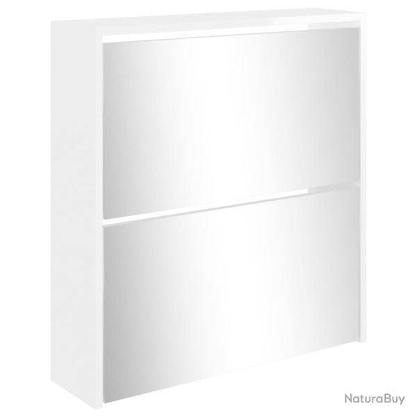 Armoire � chaussures range chaussures rangement meuble entr�e couloir salon miroir 2 niveau x brill