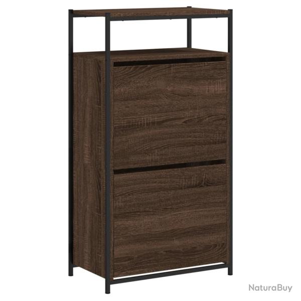 Armoire � chaussures range chaussures rangement meuble entr�e couloir salon 60 x 34 x 112 cm bois d