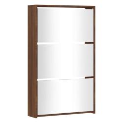 Armoire &agrave; chaussures range chaussures rangement meuble entr&eacute;e couloir salon miroir 3niveau x 63 x 1