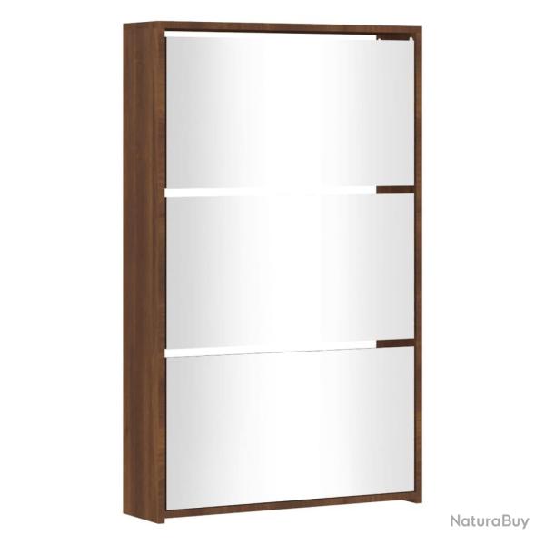 Armoire � chaussures range chaussures rangement meuble entr�e couloir salon miroir 3niveau x 63 x 1