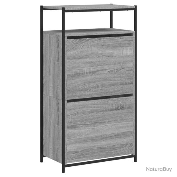 Armoire � chaussures range chaussures rangement meuble entr�e couloir salon sonoma 60 x 34 x 112 cm