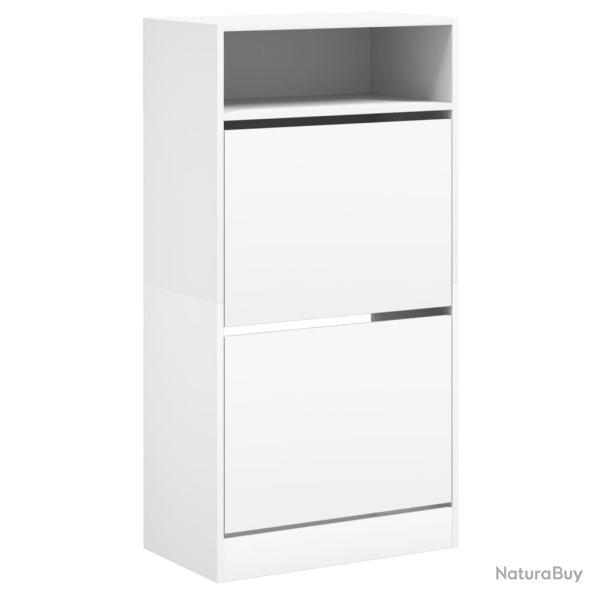 Armoire � chaussures range chaussures rangement meuble entr�e couloir salon 60 x 34 x 116 cm bois d