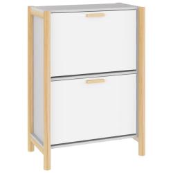 Armoire &agrave; chaussures range chaussures rangement meuble entr&eacute;e couloir salon 57,5 x 33 x 80 cm bois