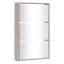 Armoire &agrave; chaussures range chaussures rangement meuble entr&eacute;e couloir salon miroir 3 niveau x 63 x