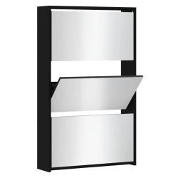 Armoire &agrave; chaussures range chaussures rangement meuble entr&eacute;e couloir salon avec miroir 3 niveau x