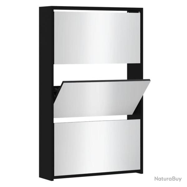 Armoire � chaussures range chaussures rangement meuble entr�e couloir salon avec miroir 3 niveau x