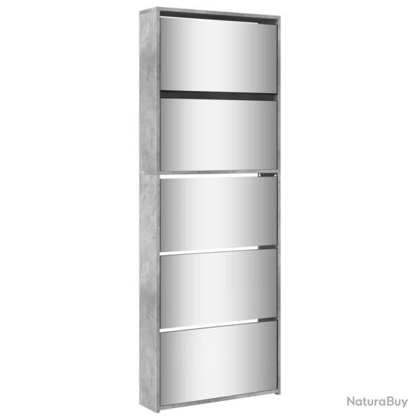 Armoire � chaussures range chaussures rangement meuble entr�e couloir salon miroir 5 niveau x 63 x