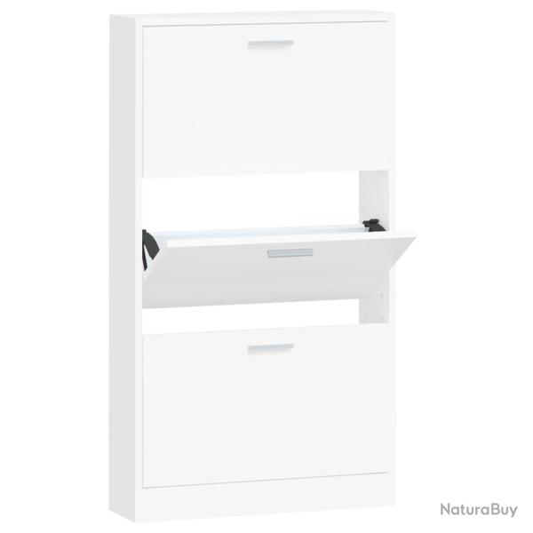 Armoire � chaussures range chaussures rangement meuble entr�e couloir salon 59 x 17 x 108 cm bois d