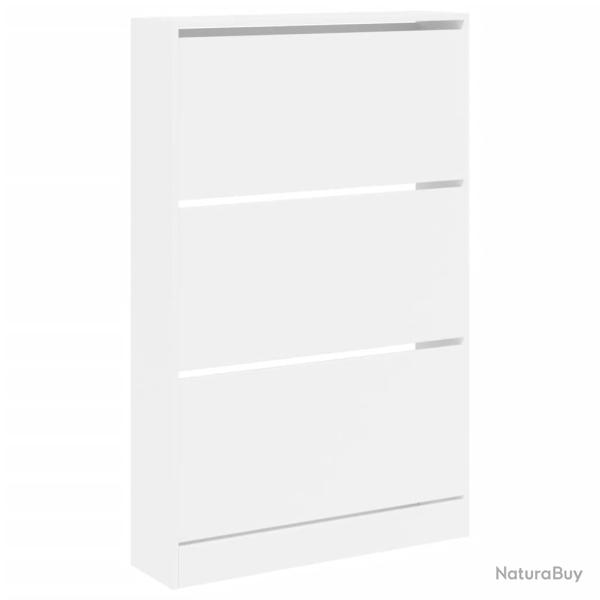Armoire � chaussures range chaussures rangement meuble entr�e couloir salon 80 x 21 x 125,5 cm bois