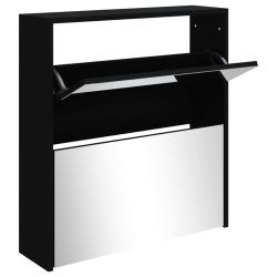 Armoire &agrave; chaussures range chaussures rangement meuble entr&eacute;e couloir salon avec miroir &agrave; 2 niveau