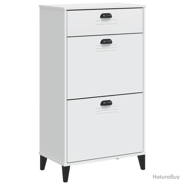 Armoire � chaussures range chaussures rangement meuble entr�e couloir salon bois d'ing�nierie blanc
