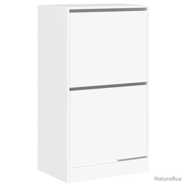 Armoire � chaussures range chaussures rangement meuble entr�e couloir salon 2 tiroirs rabattables 6