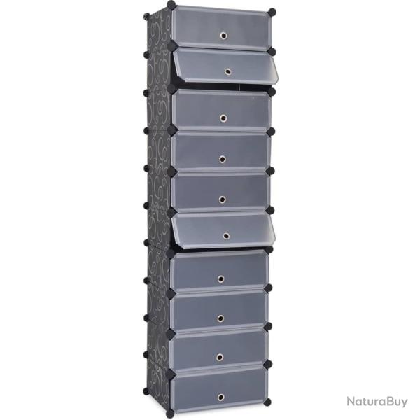 Armoire � chaussures range chaussures rangement meuble entr�e couloir salon avec 10 compartiments N