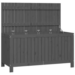 Coffre bo&icirc;te meuble de jardin rangement 121 x 55 x 64 cm bois de pin gris 02_0013081