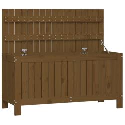 Coffre bo&icirc;te meuble de jardin rangement 108 x 42,5 x 54cm bois pin marron miel 02_0013101