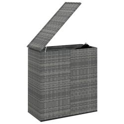 Bo&icirc;te &agrave; coussins coffre de rangement de jardin r&eacute;sine tress&eacute;e 100 x 49 x 103,5 cm gris 02_0013155