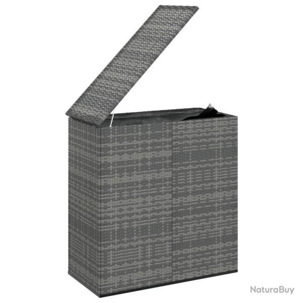 Bo�te � coussins coffre de rangement de jardin r�sine tress�e 100 x 49 x 103,5 cm gris 02_0013155