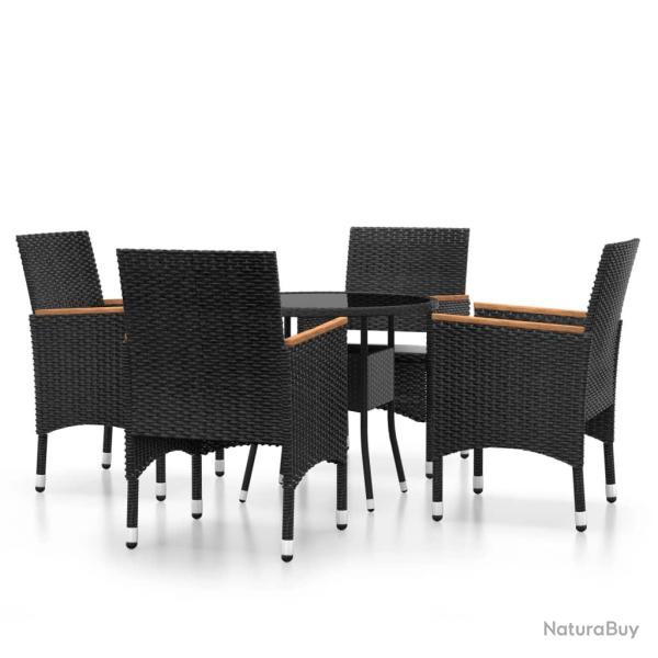 Mobilier de salle � manger de jardin 5 pi�ces r�sine tress�e noir 02_0014596