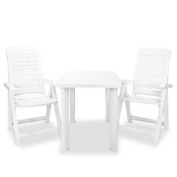 Mobilier de bistro 3 pi&egrave;ces plastique blanc 02_0014543