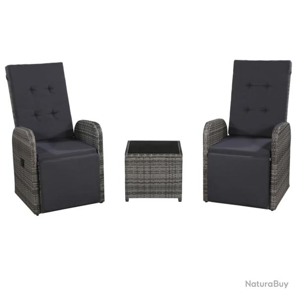 Mobilier de bistro 3 pi�ces avec coussins r�sine tress�e gris 02_0014535