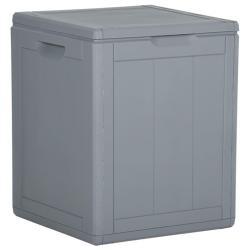 Coffre bo&icirc;te meuble de jardin rangement 90 litres pp rotin gris 02_0013050