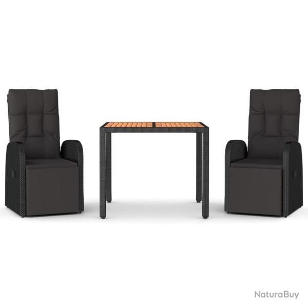 Ensemble � d�ner salon de jardin meuble d'ext�rieur 3 pi�ces noir poly rotin et acacia 02_0014263