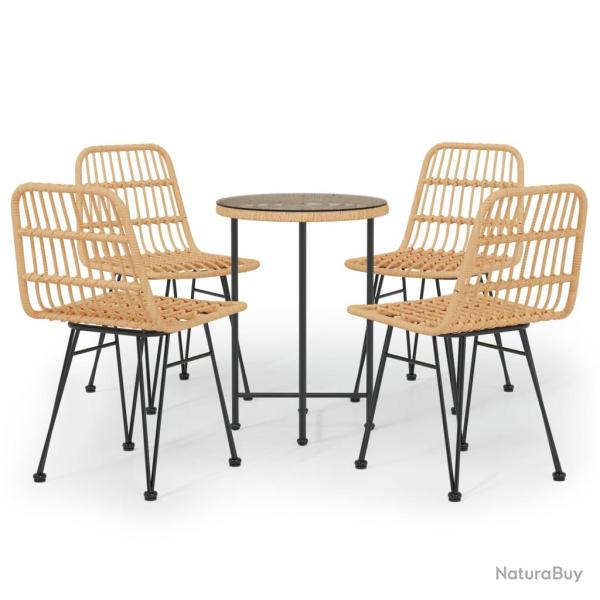 Ensemble � d�ner salon de jardin meuble d'ext�rieur 5 pi�ces r�sine tress�e 02_0014329