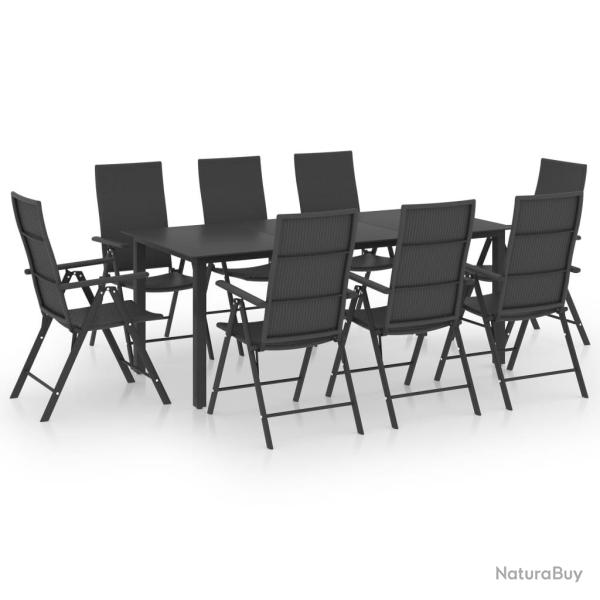 Ensemble de salle � manger de jardin meuble ext�rieur 9 pi�ces noir 02_0014122