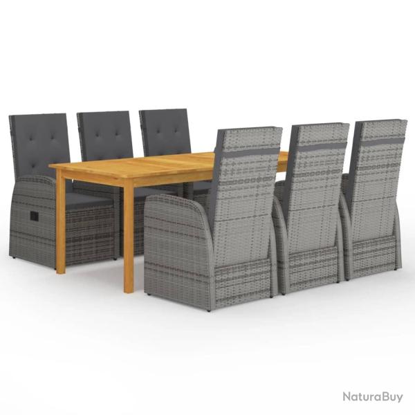Ensemble de salle � manger de jardin meuble ext�rieur 7 pi�ces gris 02_0013961