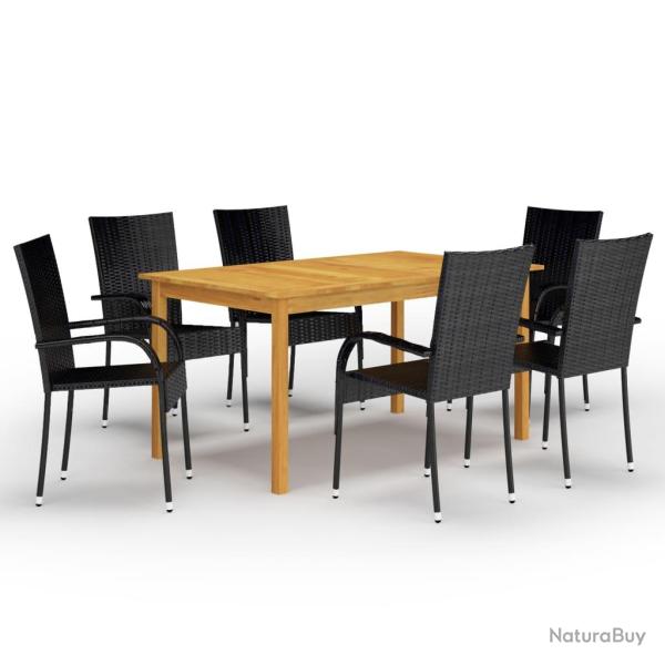 Ensemble de salle � manger de jardin meuble ext�rieur 7 pi�ces noir 02_0014025