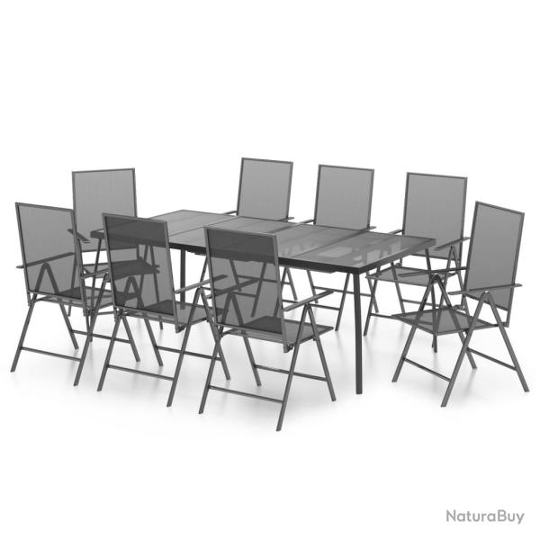 Ensemble de salle � manger de jardin meuble ext�rieur 9 pi�ces anthracite acier 02_0014066