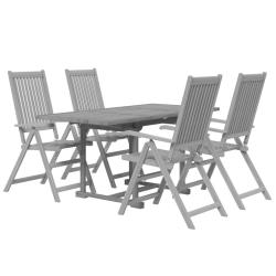 Ensemble de salle &agrave; manger de jardin meuble ext&eacute;rieur 5 pi&egrave;ces bois d'acacia solide 02_0013748