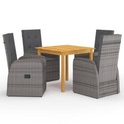 Ensemble de salle &agrave; manger de jardin meuble ext&eacute;rieur 5 pi&egrave;ces gris 02_0013776