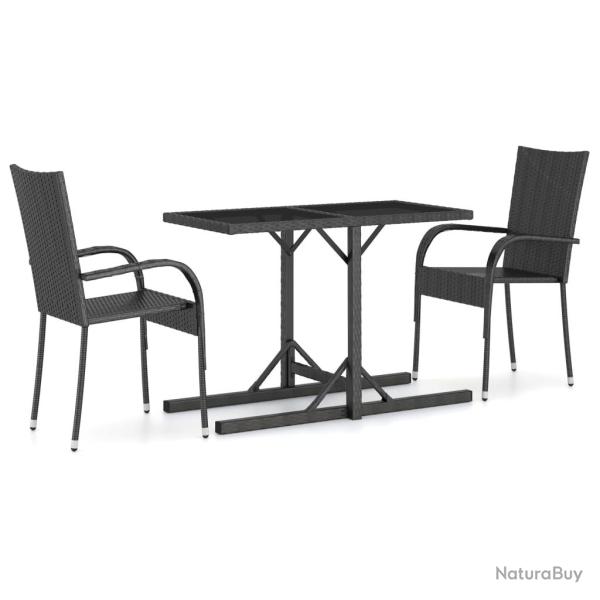 Ensemble de salle � manger de jardin meuble ext�rieur 3 pi�ces noir 02_0013673