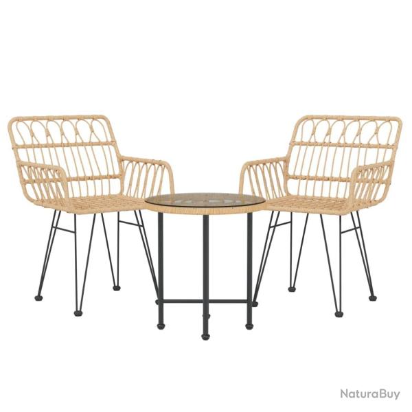 Ensemble de salle � manger de jardin meuble ext�rieur 3 pi�ces r�sine tress�e 02_0013681