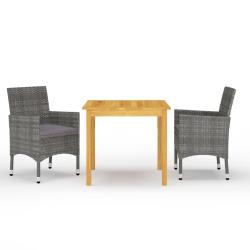Ensemble de salle &agrave; manger de jardin meuble ext&eacute;rieur 3 pi&egrave;ces gris 02_0013615