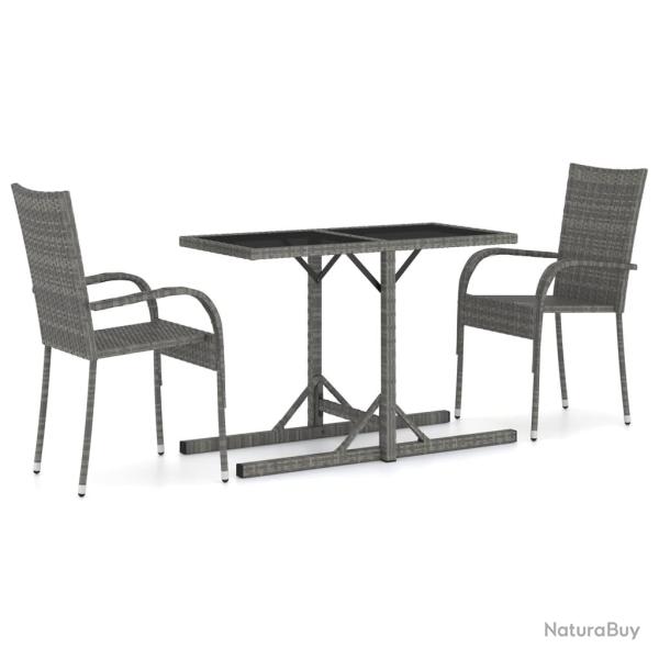 Ensemble de salle � manger de jardin meuble ext�rieur 3 pi�ces gris 02_0013620