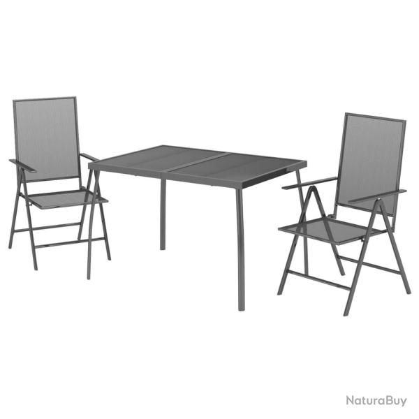 Ensemble de salle � manger de jardin meuble ext�rieur 3 pi�ces anthracite acier 02_0013576