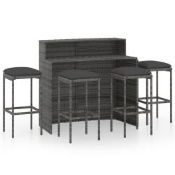Ensemble de bar de jardin avec coussins 5 pi&egrave;ces gris 02_0013460