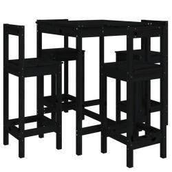 Ensemble de bar de jardin 5 pi&egrave;ces noir bois de pin massif 02_0013416