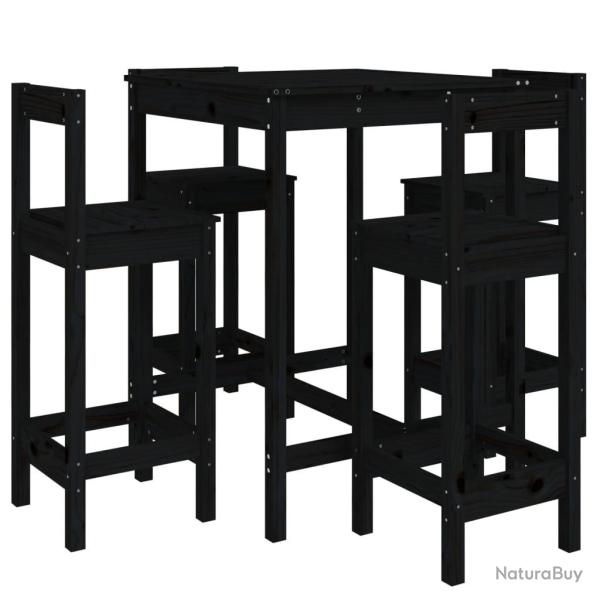 Ensemble de bar de jardin 5 pi�ces noir bois de pin massif 02_0013416