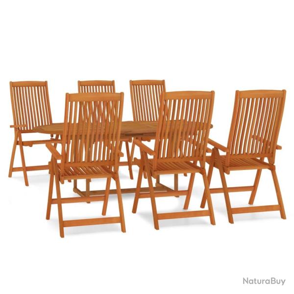 Ensemble � d�ner salon de jardin meuble d'ext�rieur 7 pi�ces bois d'eucalyptus massif 02_0014340