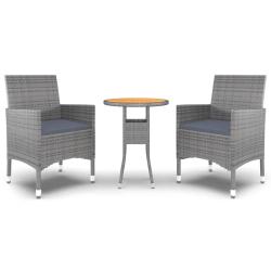 Ensemble de salle &agrave; manger de jardin meuble ext&eacute;rieur 3 pi&egrave;ces r&eacute;sine tress&eacute;e gris 02_0013685