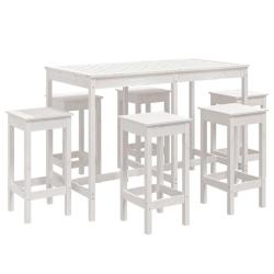 Ensemble de bar de jardin 7 pi&egrave;ces blanc bois de pin massif 02_0013427