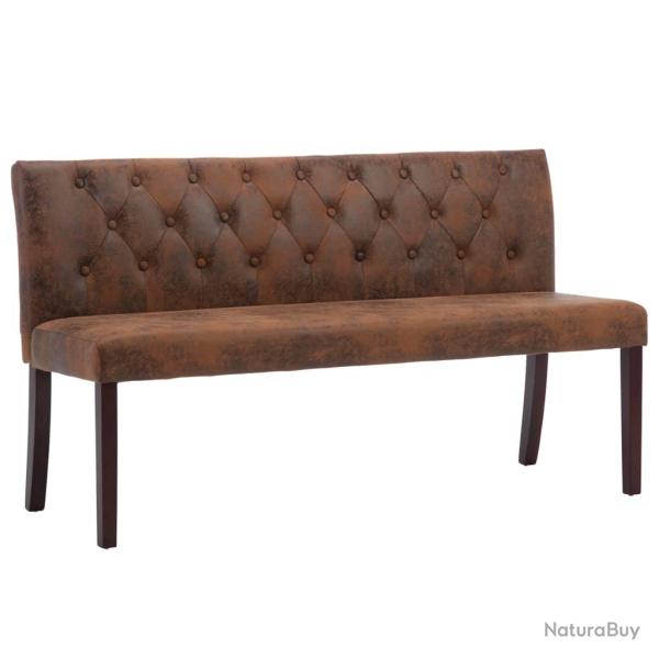Banc banquette 148,5 x 52 x 84,5 cm similicuir daim marron 02_0010809