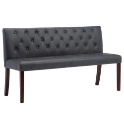Banc banquette 148,5 x 52 x 84,5 cm similicuir daim gris 02_0010959