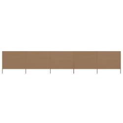 Brises-vue paravent 5 panneaux tissu 600 x 160 cm taupe 02_0008828