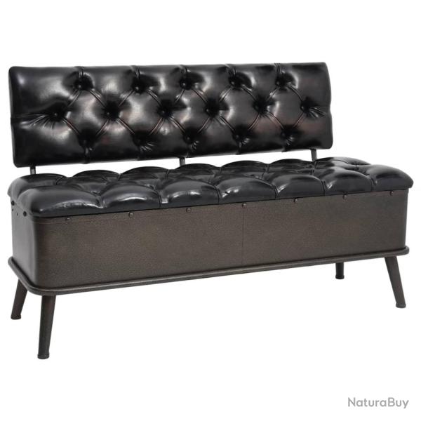 Banc banquette de rangement avec dossier 110 cm synth�tique noir 02_0010890